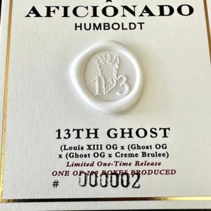 Aficionado Estates 13TH Ghost.  Limited One Time Release. 1/200 Boxes Produced. (Louis XIII OG x (Ghost OG x (Ghost OG x Creme Brulee).