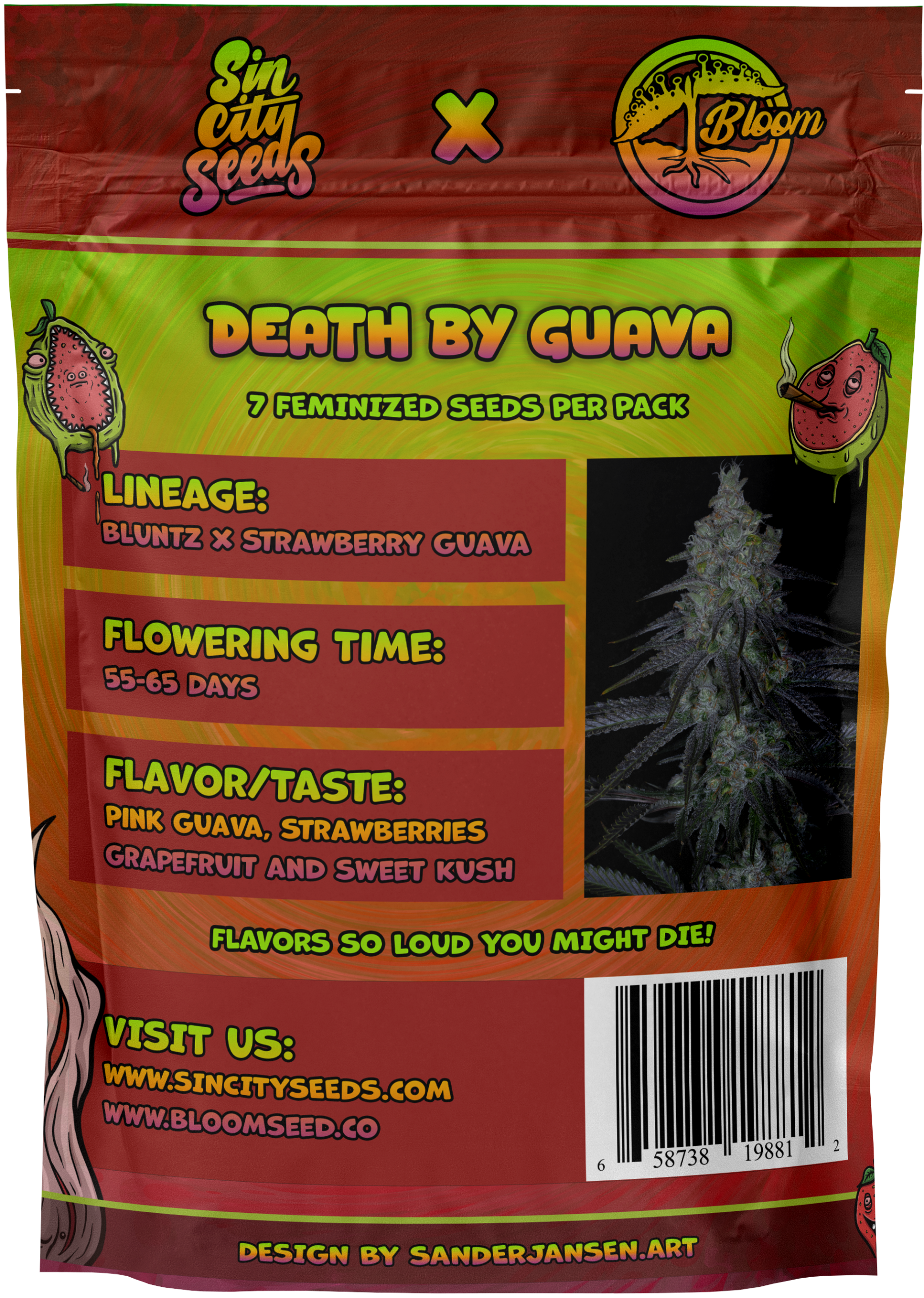 sin city seeds death by guava fem seeds, bloom seed co death by guava fem seeds, sin city seeds and bloom seed co collaboration death by guava fem seeds