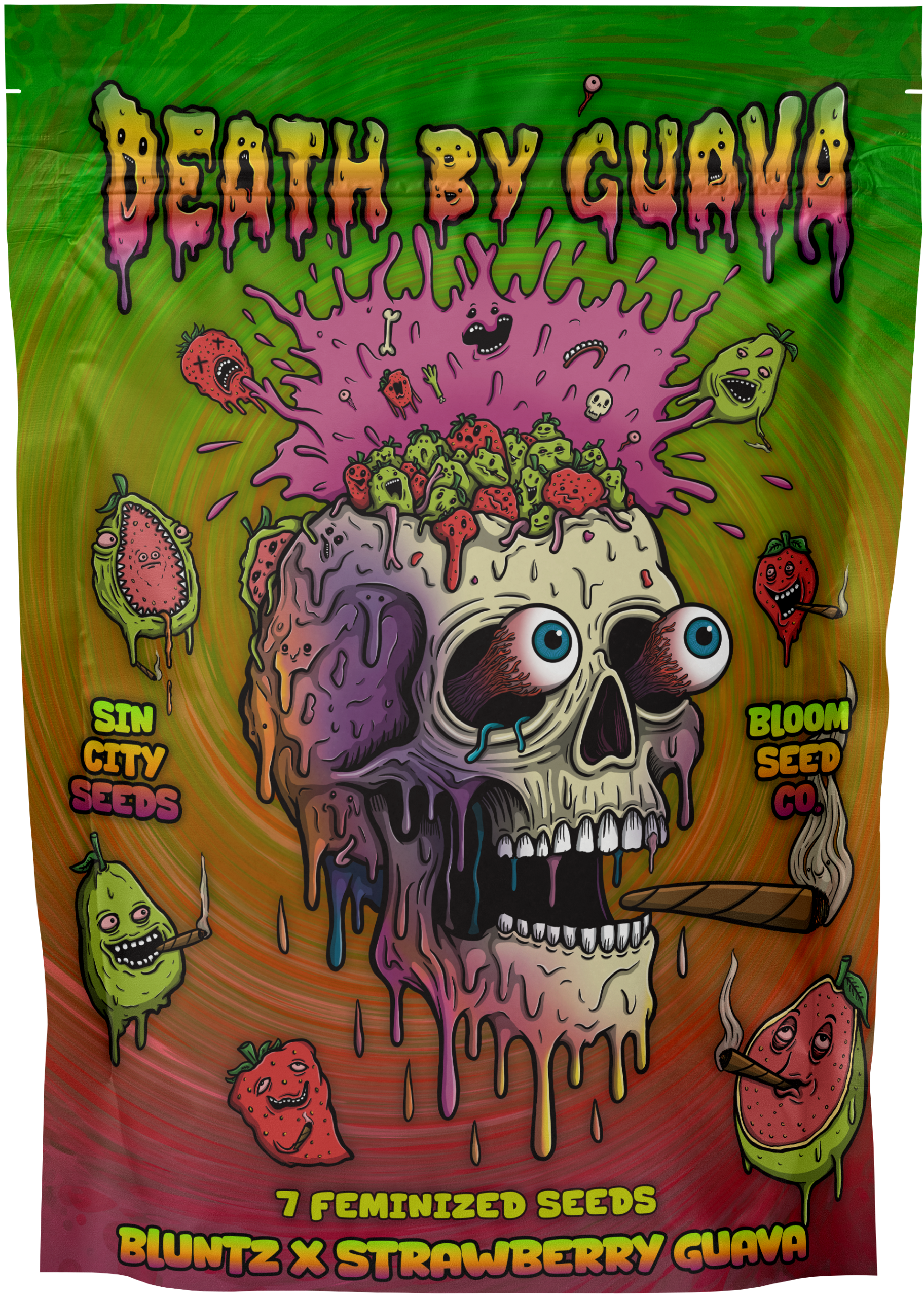 sin city seeds death by guava fem seeds, bloom seed co death by guava fem seeds, sin city seeds and bloom seed co collaboration death by guava fem seeds